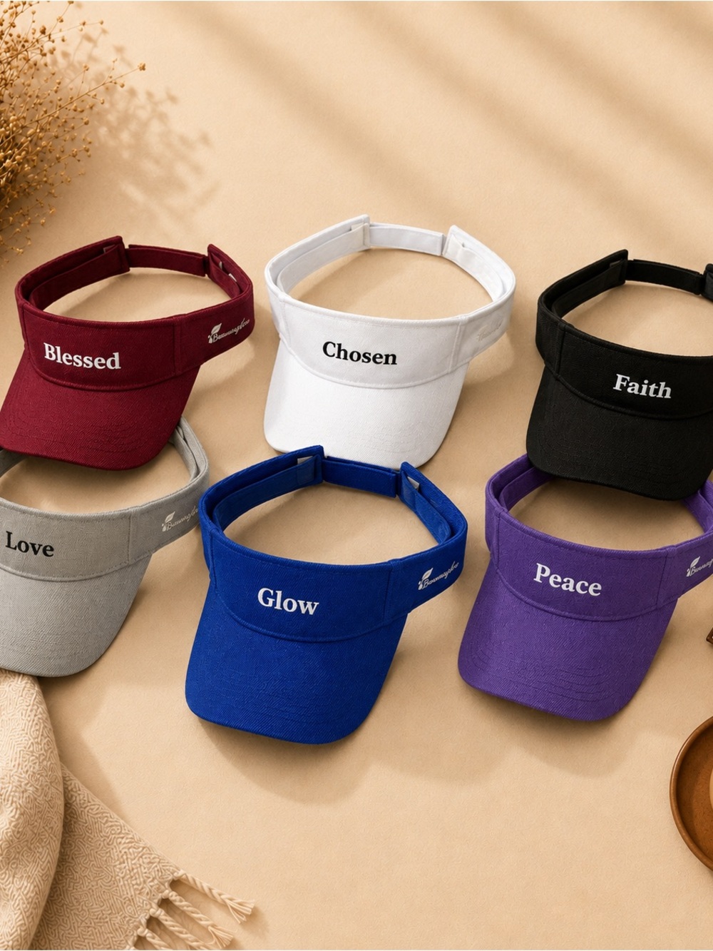 Beauviaglow Faith Collection Visor | Christian Sun Visor | Adjustable Hat.